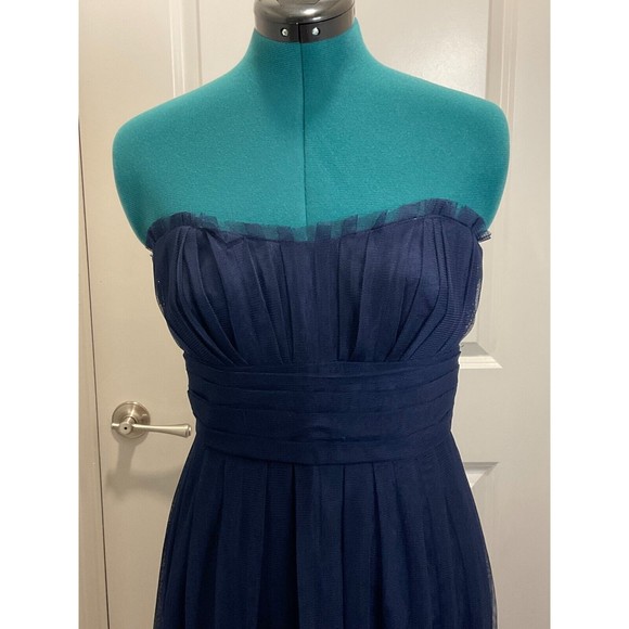 Vera Wang‎ Maids Dress Sz 10 Blue Tulle Strapless Wedding Prom Cocktail Party - Picture 2 of 5
